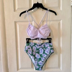 PINK Victoria’s Secret Body Wrap Bikini Top & High Waisted Bikini Bottom Medium.